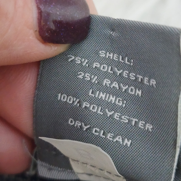 Ann Taylor Black and Gray Herringbone Trouser Pants, Size 2 - Picture 6 of 8